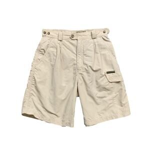 Royal Robbins Shorts Womens 4 Khaki Nylon Pleated Cargo Pocket Outdoor Hiking